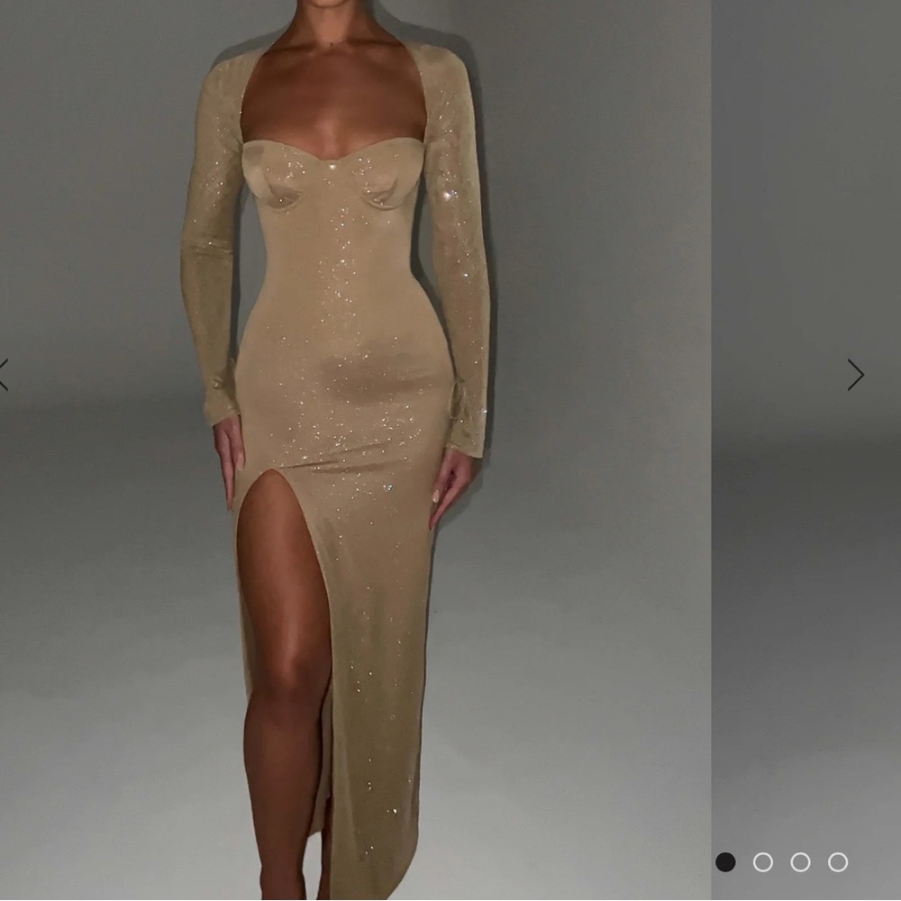 NWT Sparkly Gold. Babyboo maxi cocktail party dress